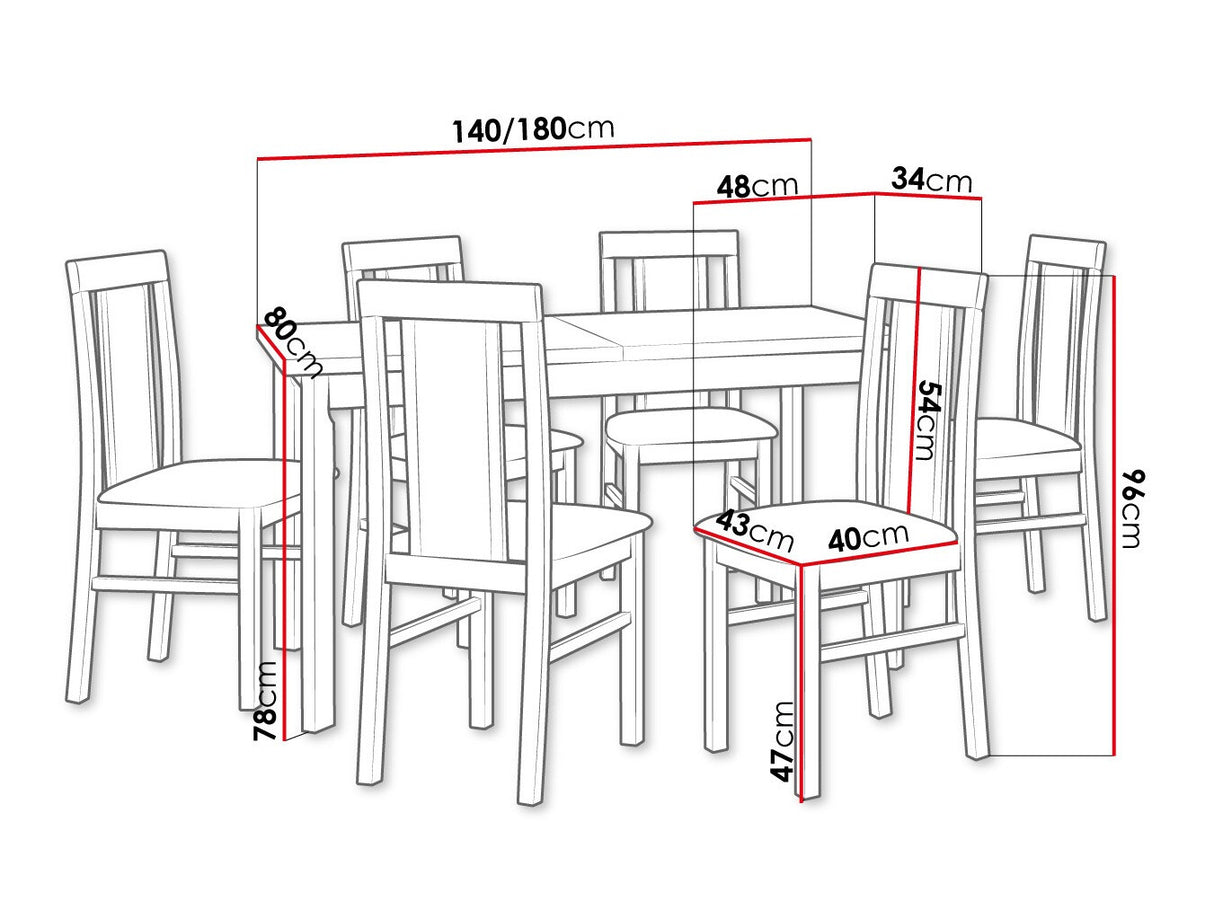 Étkezőgarnitúra 20 (MODENA 1 P + NILO 2), Fa színe: Égerfa, Kárpit: Hygge 91
