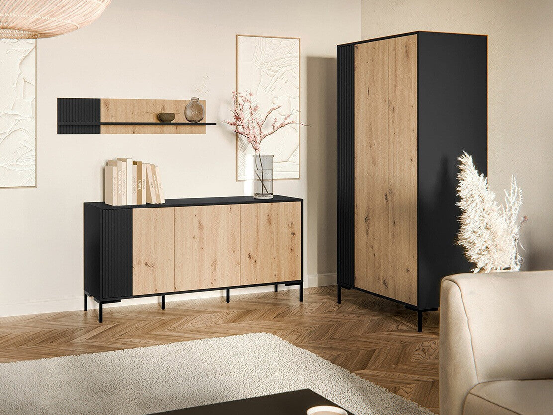 Nappali szett Meble MERCI II Czarny mat/Dąb Artisan/Czarny mat