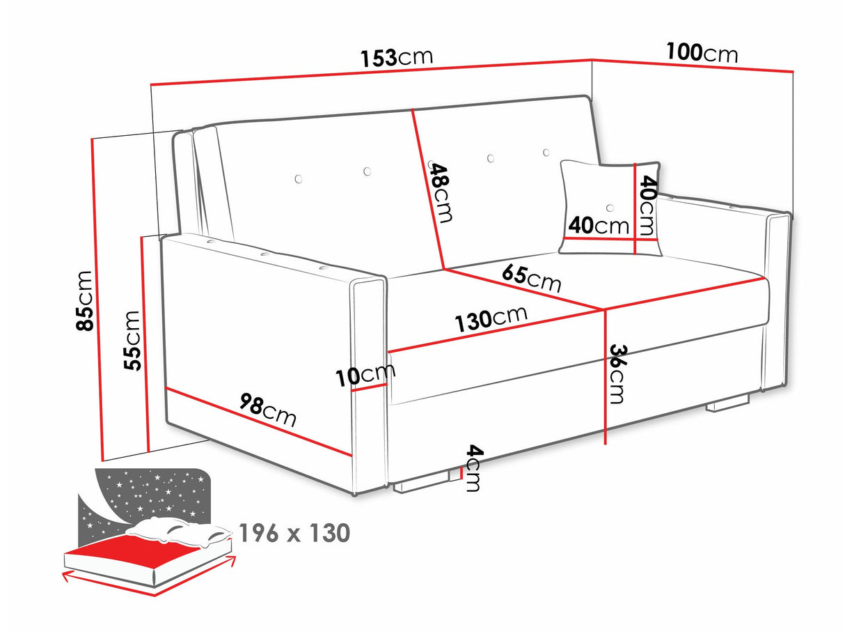 Kanapéágy Kanapa VIVA SONIC III, Szín: Coral 15