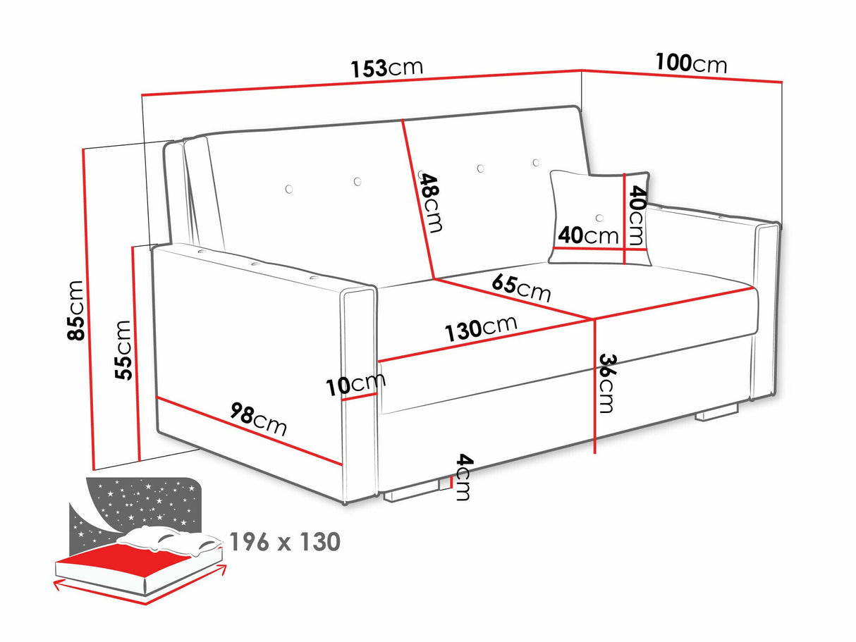 Kanapéágy Kanapa VIVA SONIC III, Szín: Coral 65