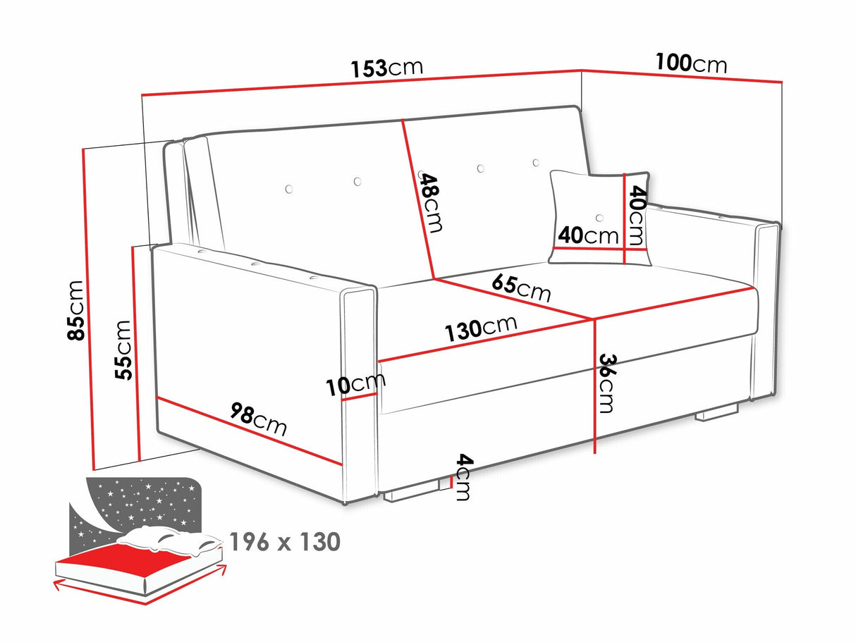 Kanapéágy Kanapa VIVA SONIC III, Szín: Coral 75
