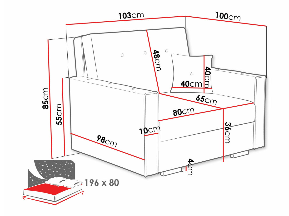 Fotel Kanapa VIVA SONIC I, Szín: Coral 45