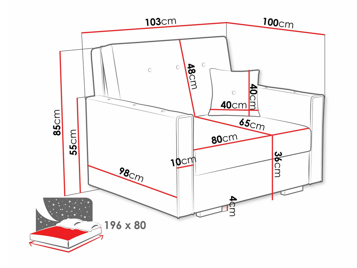 Fotel Kanapa VIVA SONIC I, Szín: Coral 50