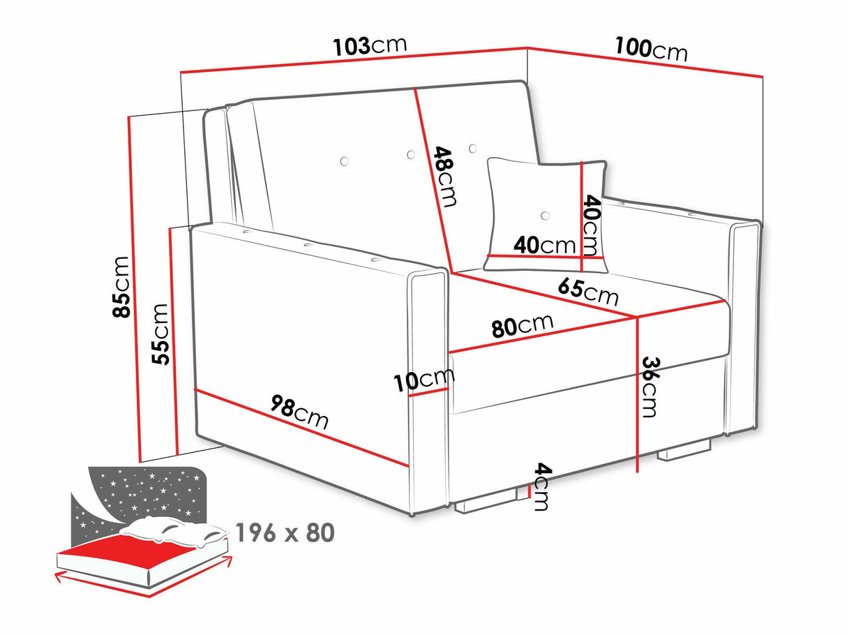 Fotel Kanapa VIVA SONIC I, Szín: Coral 55