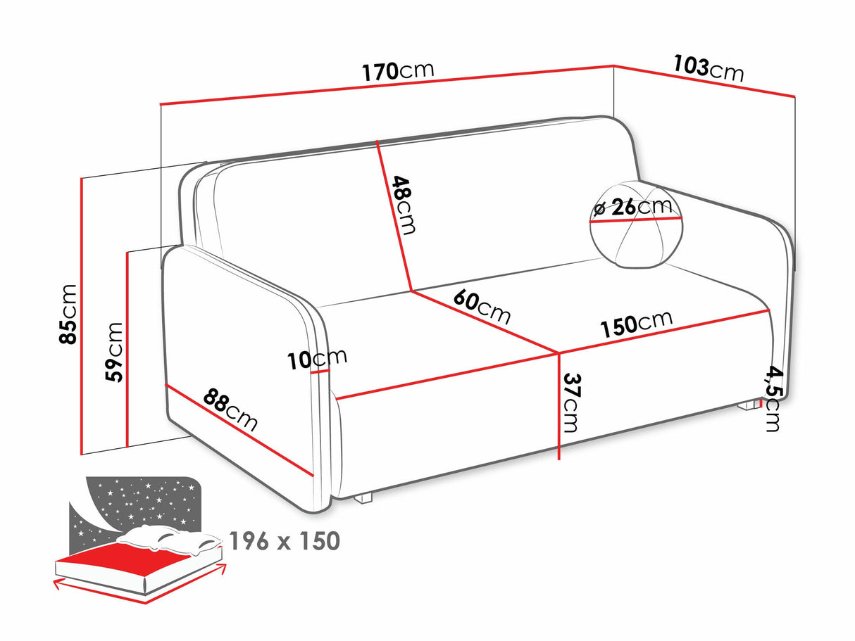 Kanapéágy Kanapa VIVA SUN IV, Szín: Velo 623