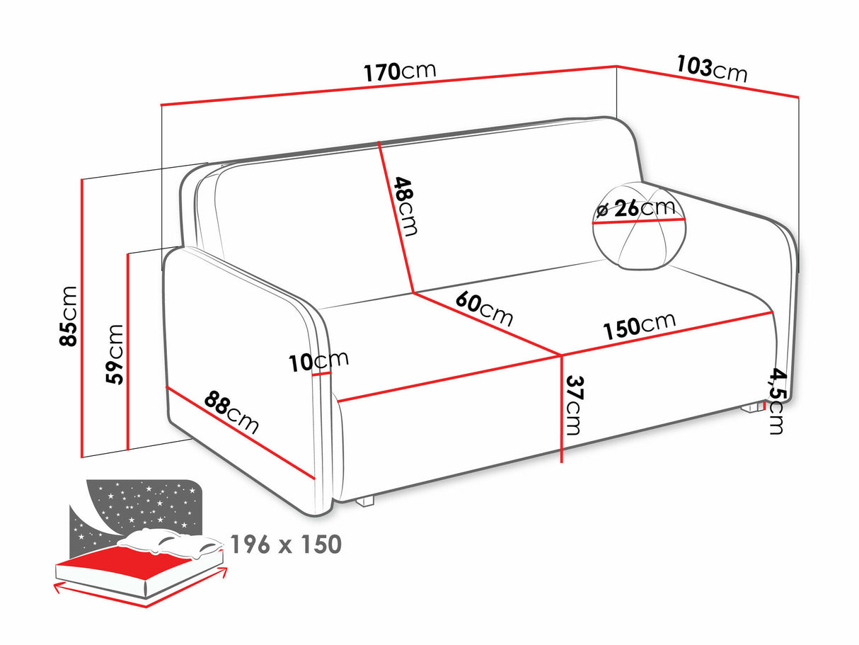 Kanapéágy Kanapa VIVA SUN IV, Szín: Velo 627