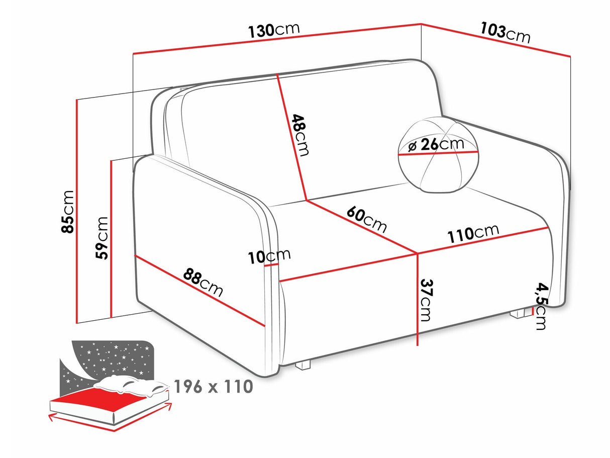 Kanapéágy Kanapa VIVA SUN II, Szín: Coral 15