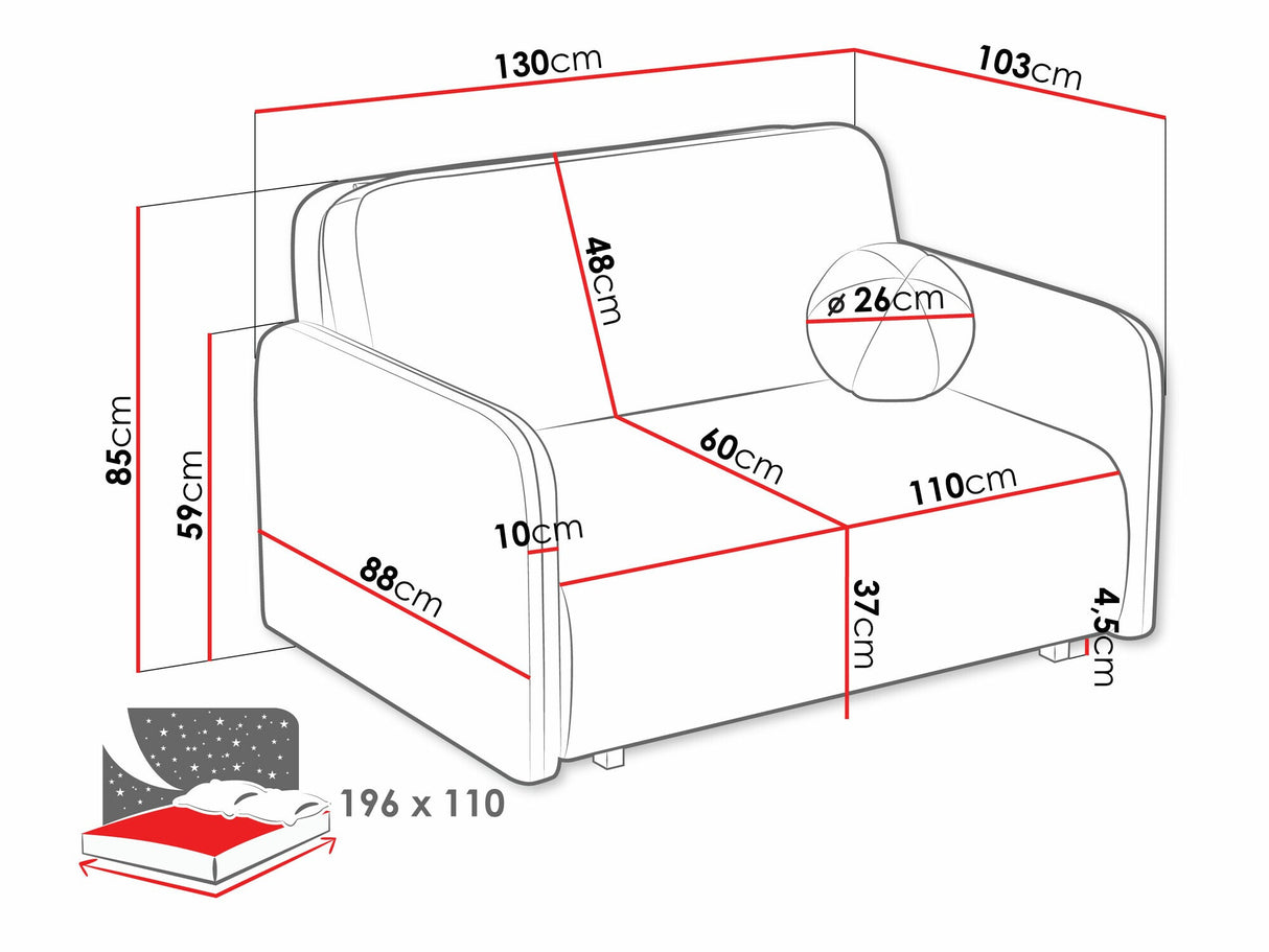 Kanapéágy Kanapa VIVA SUN II, Szín: Velo 627