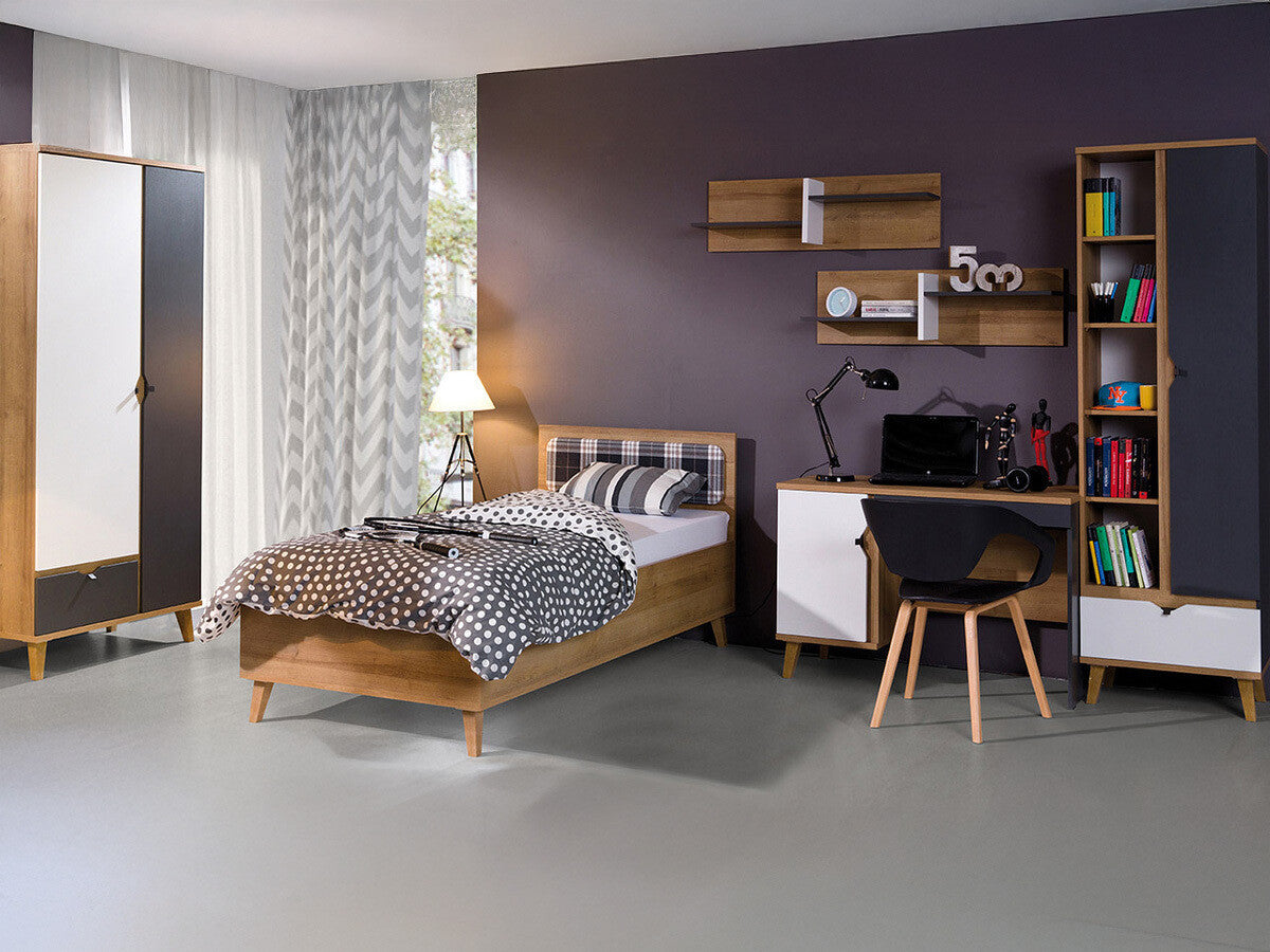 Bútorkészlet MEMONE (Temero IV), Szín: Arany tölgy + Grafit + Fehér