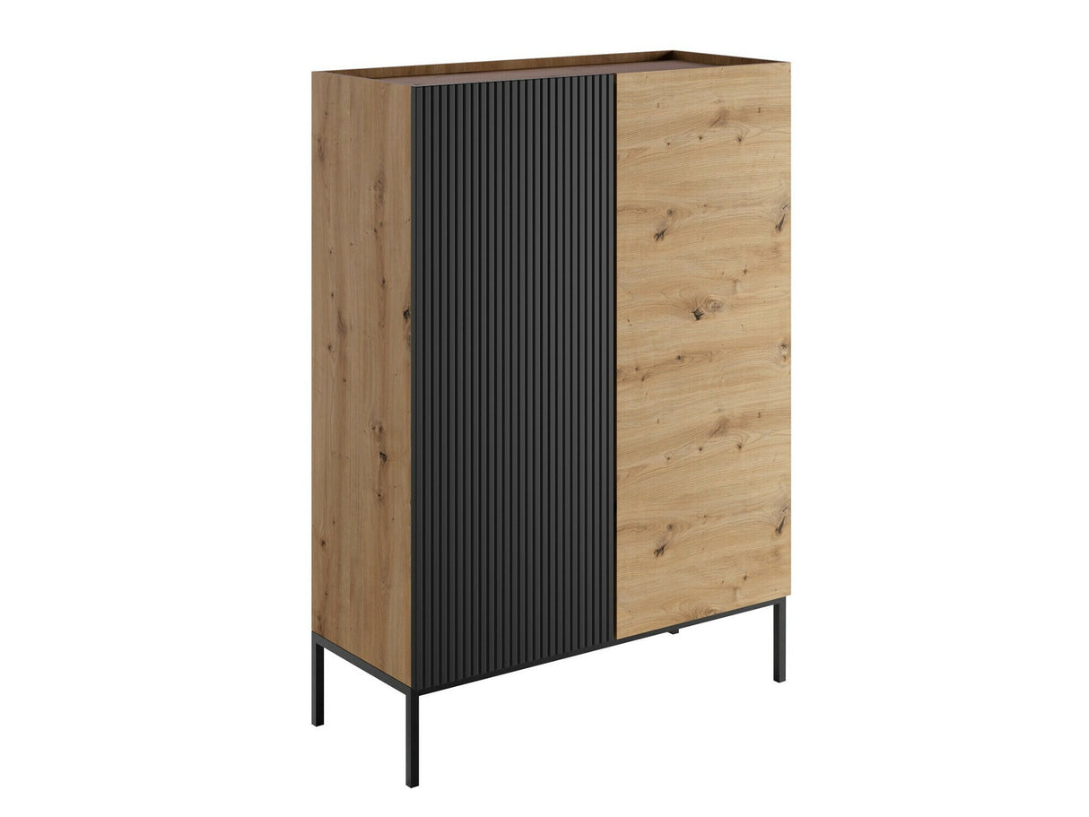 Könyvespolc Komoda COMO 100 2D, Szín: Artisan tölgy + Fekete