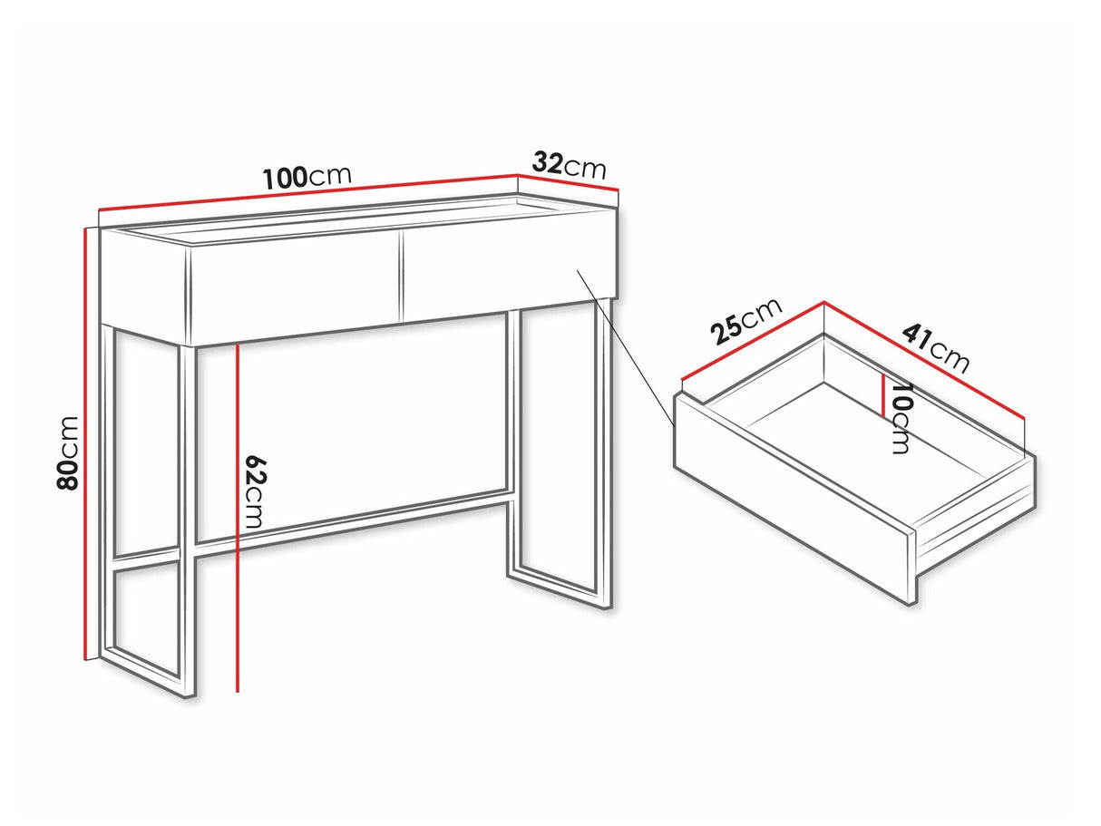 Konzolasztal Konsola COMO 2SZ, Szín: Artisan tölgy + Fekete