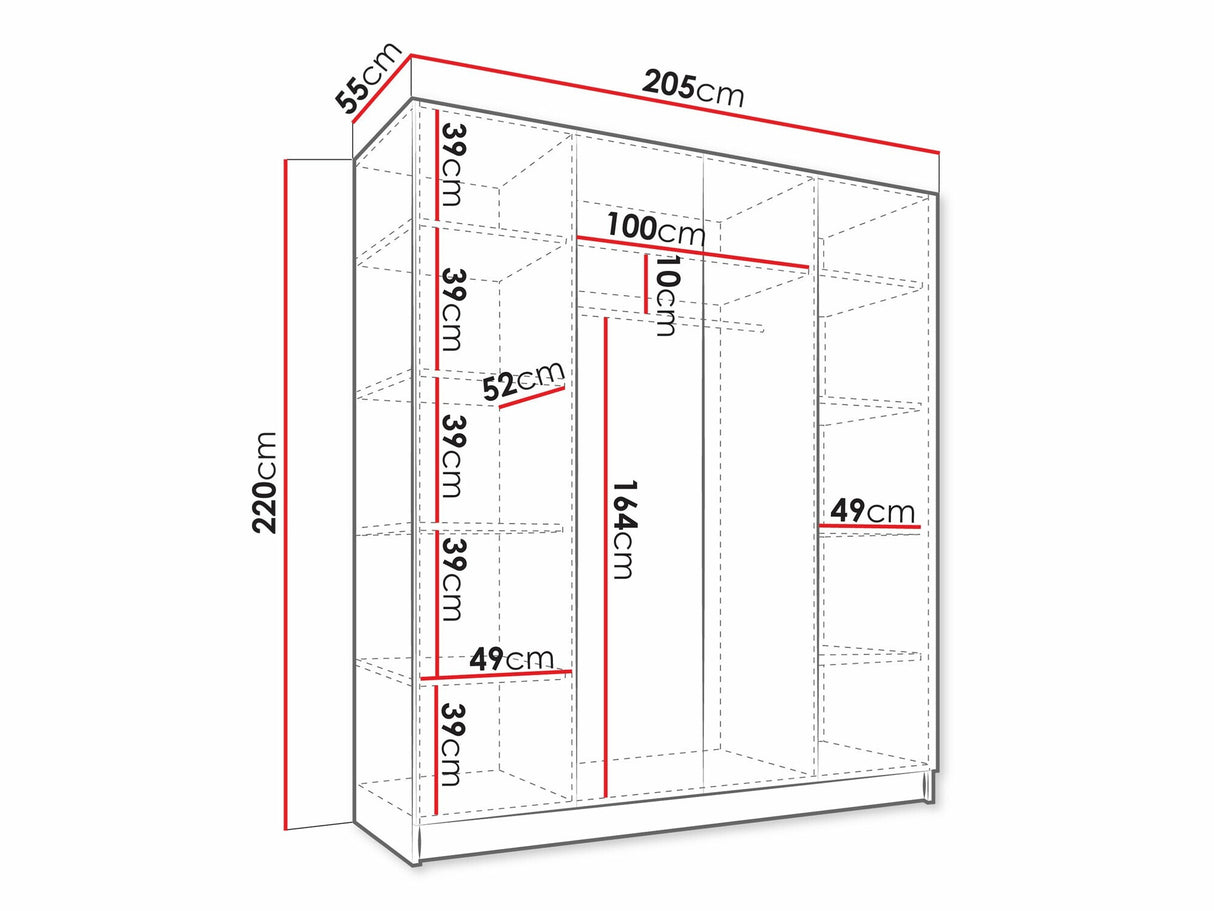 Gardróbszekrény Szafa COMO 4D, Szín: Kasmír