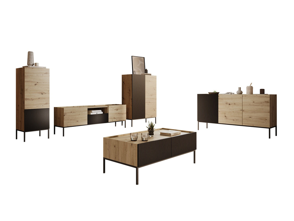 Nappali szett Meble COMO I-E, Szín: Artisan tölgy + Fekete