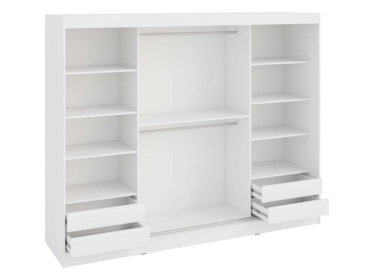 Gardróbszekrény Szafa przesuwna NORLIO 250, Szín: Fekete, Led világítás: Nem