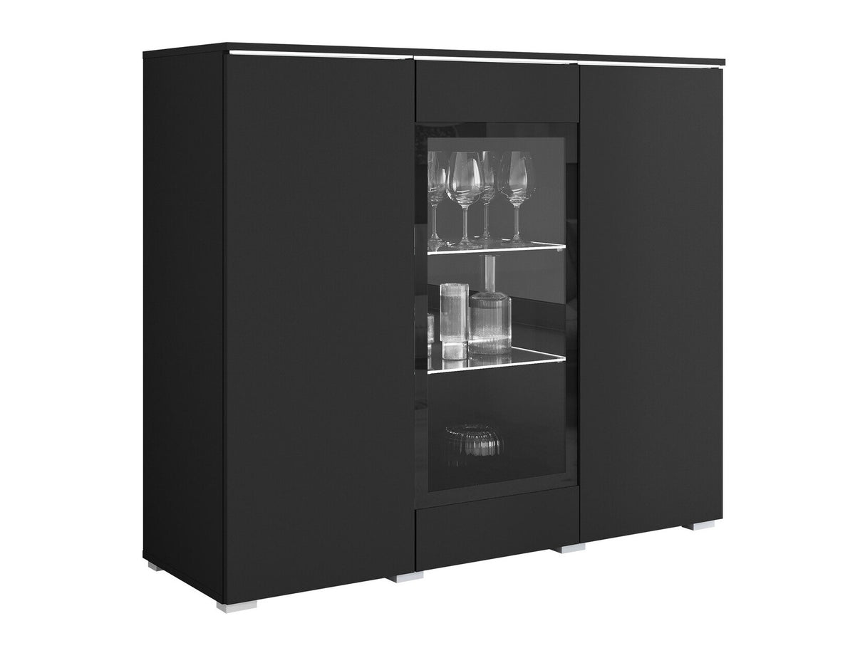 Szekrény Komoda VERA 120, Szín: Grafit, Led világítás: Igen