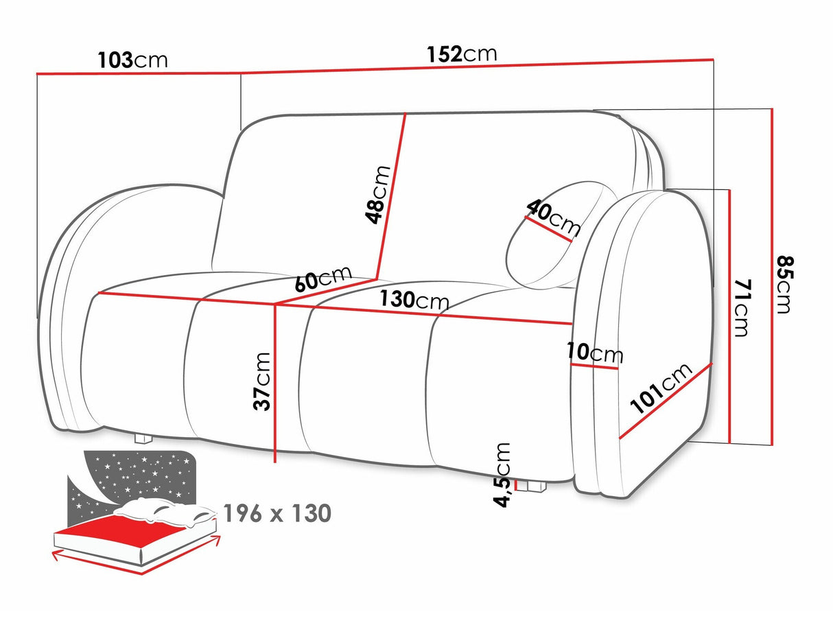 Kanapéágy Kanapa VIVA COMFY III, Szín: Velo 621