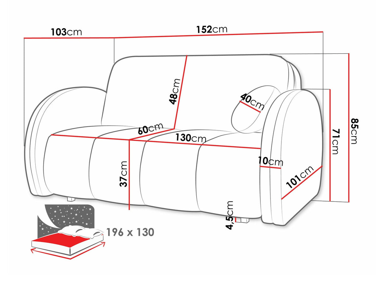 Kanapéágy Kanapa VIVA COMFY III, Szín: Velo 623