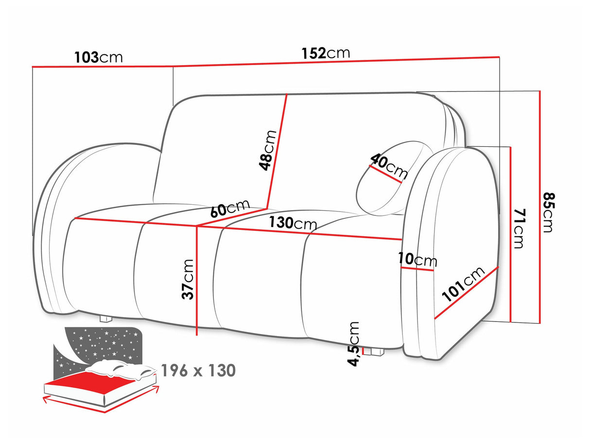Kanapéágy Kanapa VIVA COMFY III, Szín: Velo 627