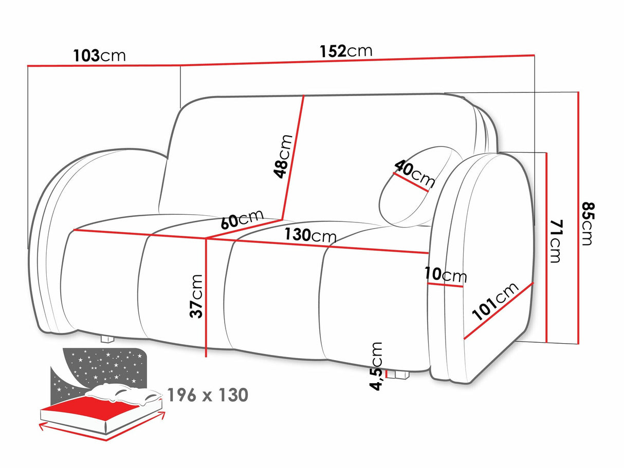 Kanapéágy Kanapa VIVA COMFY III, Szín: Velo 635