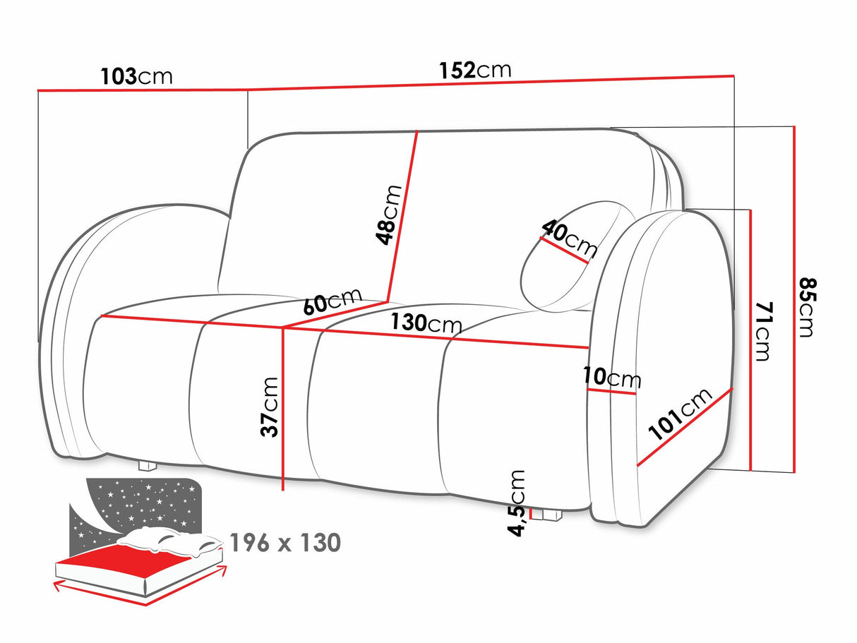 Kanapéágy Kanapa VIVA COMFY III, Szín: Velo 636