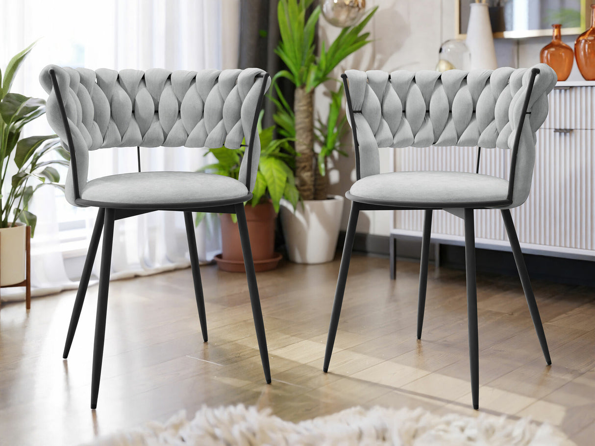 Szék készlet Krzesło MUZ/DC/1141/BK (2szt), Szín: Fekete + Szürke