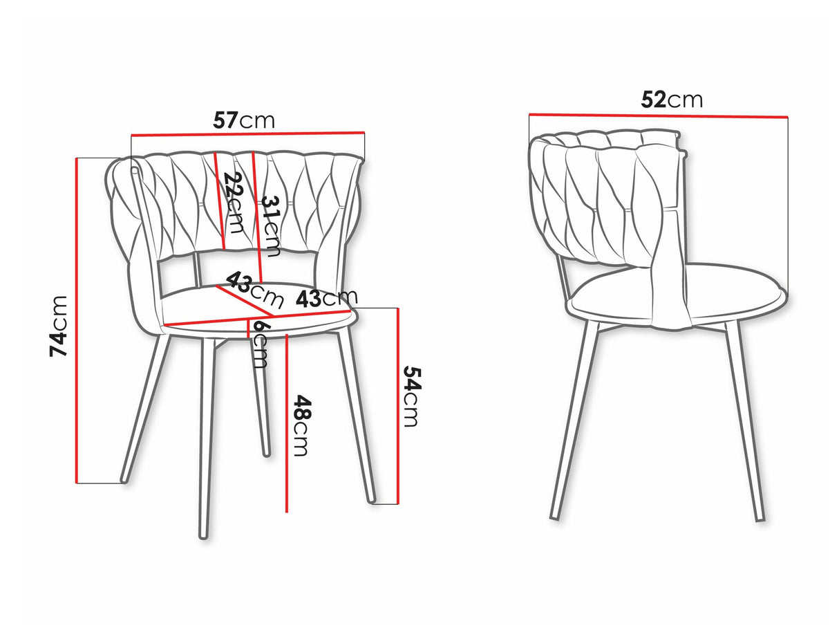 Szék készlet Krzesło MUZ/DC/1141/BK (2szt), Szín: Fekete