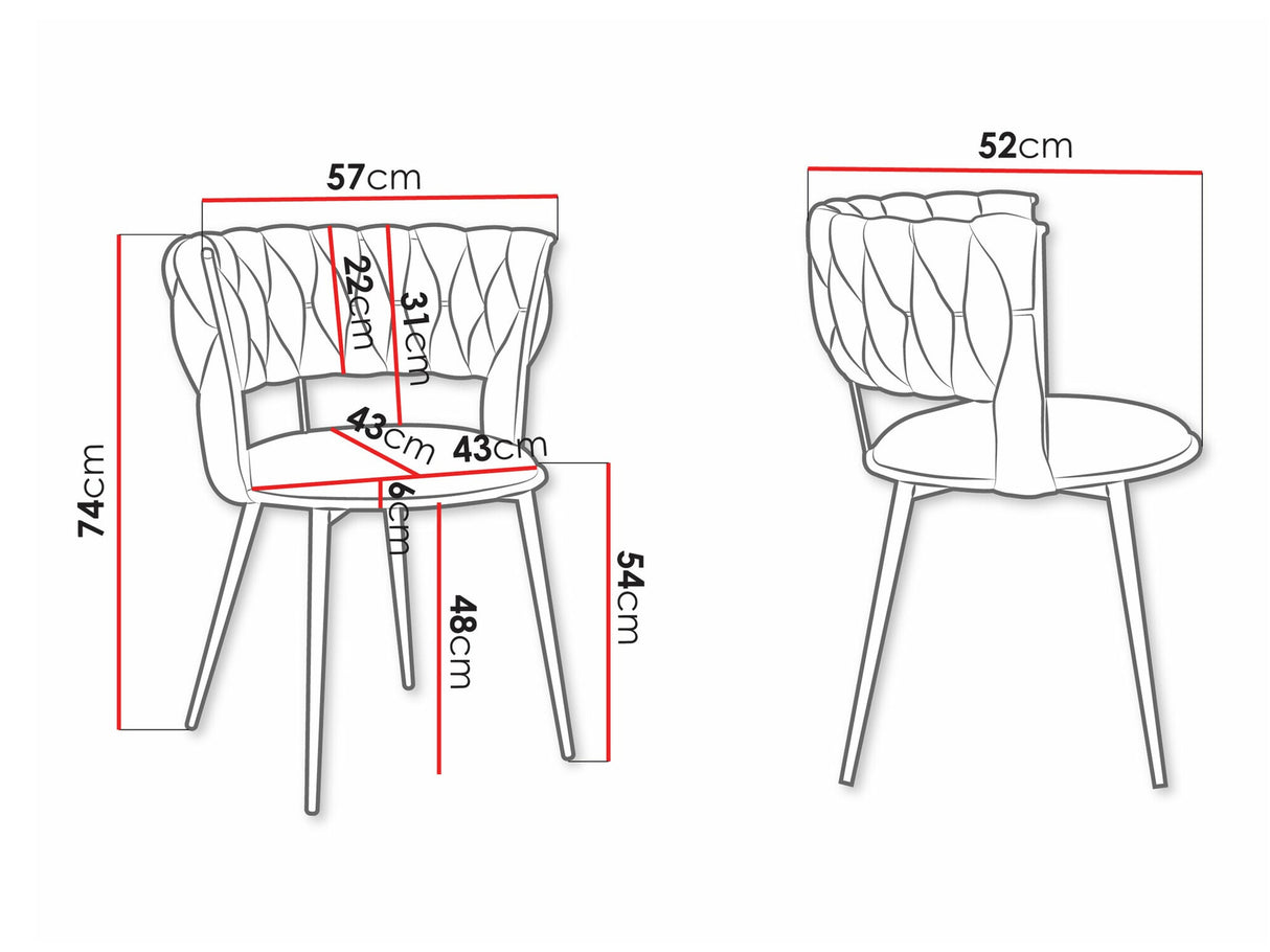 Szék készlet Krzesło MUZ/DC/1141/BK (2szt), Szín: Ezüst + Fekete