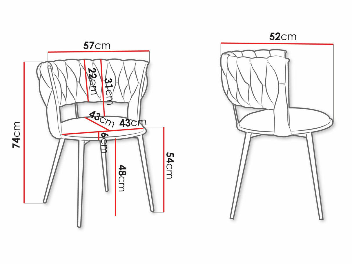 Szék készlet Krzesło MUZ/DC/1141/BK (2szt), Szín: Ezüst + Szürke