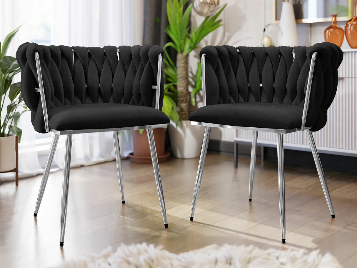 Szék készlet Krzesło MUZ/DC/1142 (2szt), Szín: Ezüst + Fekete