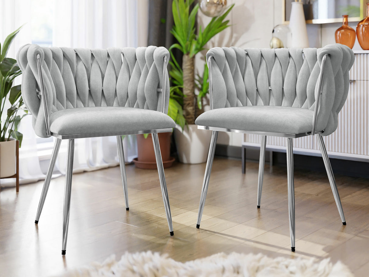 Szék készlet Krzesło MUZ/DC/1142 (2szt), Szín: Ezüst + Szürke