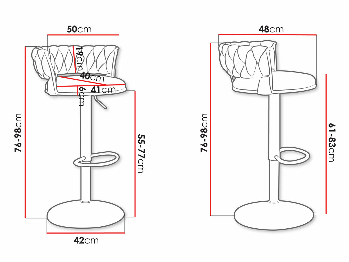 Bárszék Hoker MUZ/BS/1141/BK, Szín: Ezüst + Szürke
