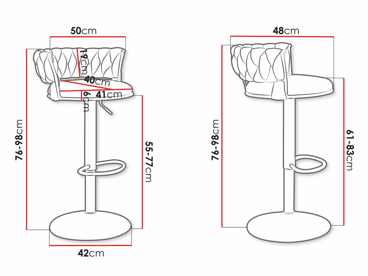 Bárszék Hoker MUZ/BS/1141/BK, Szín: Ezüst + Fekete