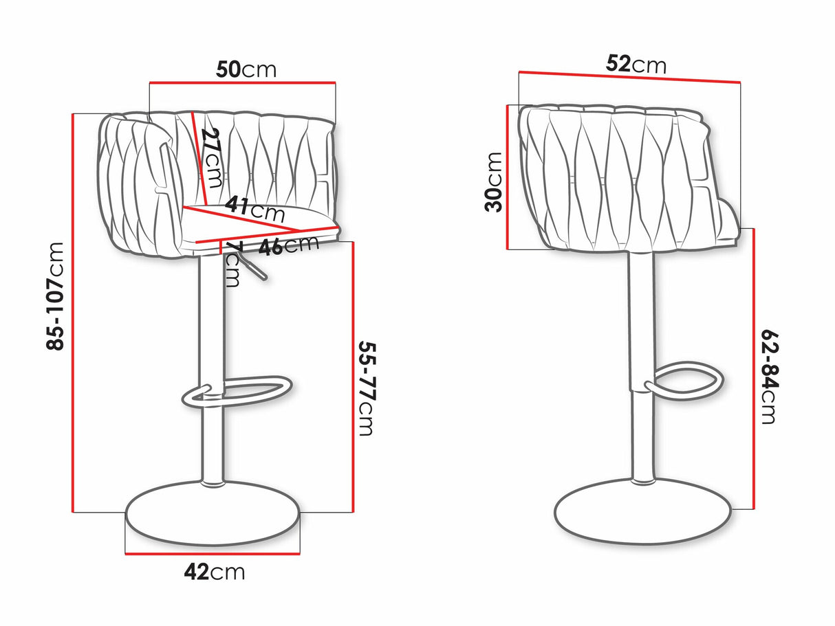 Bárszék Hoker MUZ/BS/1142 (2szt), Szín: Fekete
