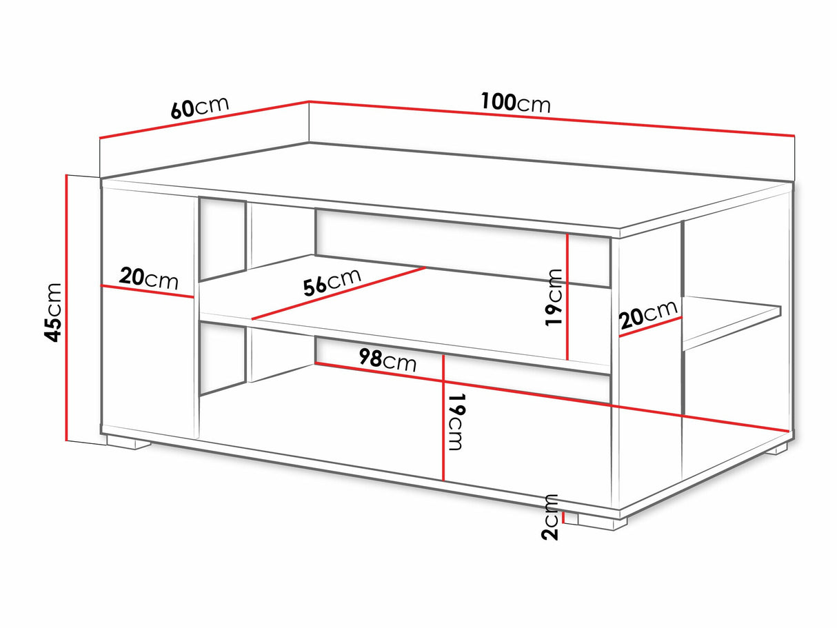 Dohányzóasztal Stolik kawowy NAIROBI I S01, Szín: Wotan tölgy + Fehér