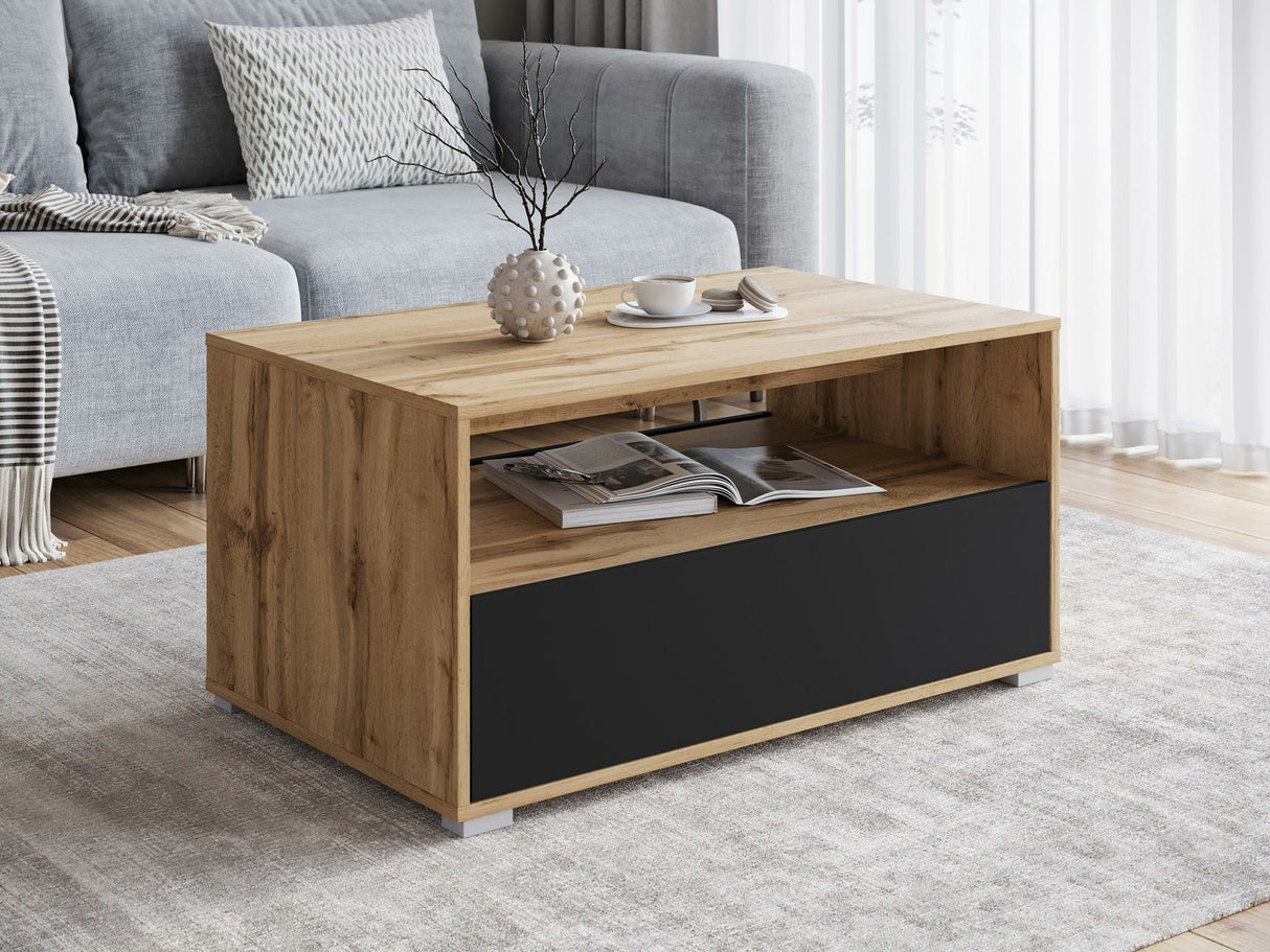 Dohányzóasztal Stolik kawowy NAIROBI II S02, Szín: Wotan tölgy + Grafit