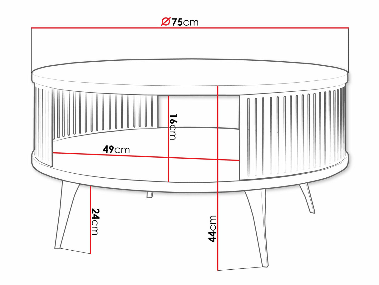 Dohányzóasztal Stolik kawowy ROENNI, Szín: Fekete + Kasmír