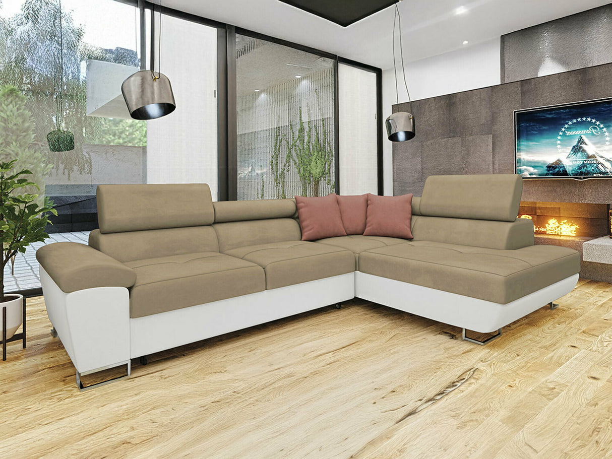 Sarokkanapé Kiságyere (Alvin), Szín: Soft 017 + Uttario Velvet 2979 + Uttario Velvet 2955, Változatok: Jobbos