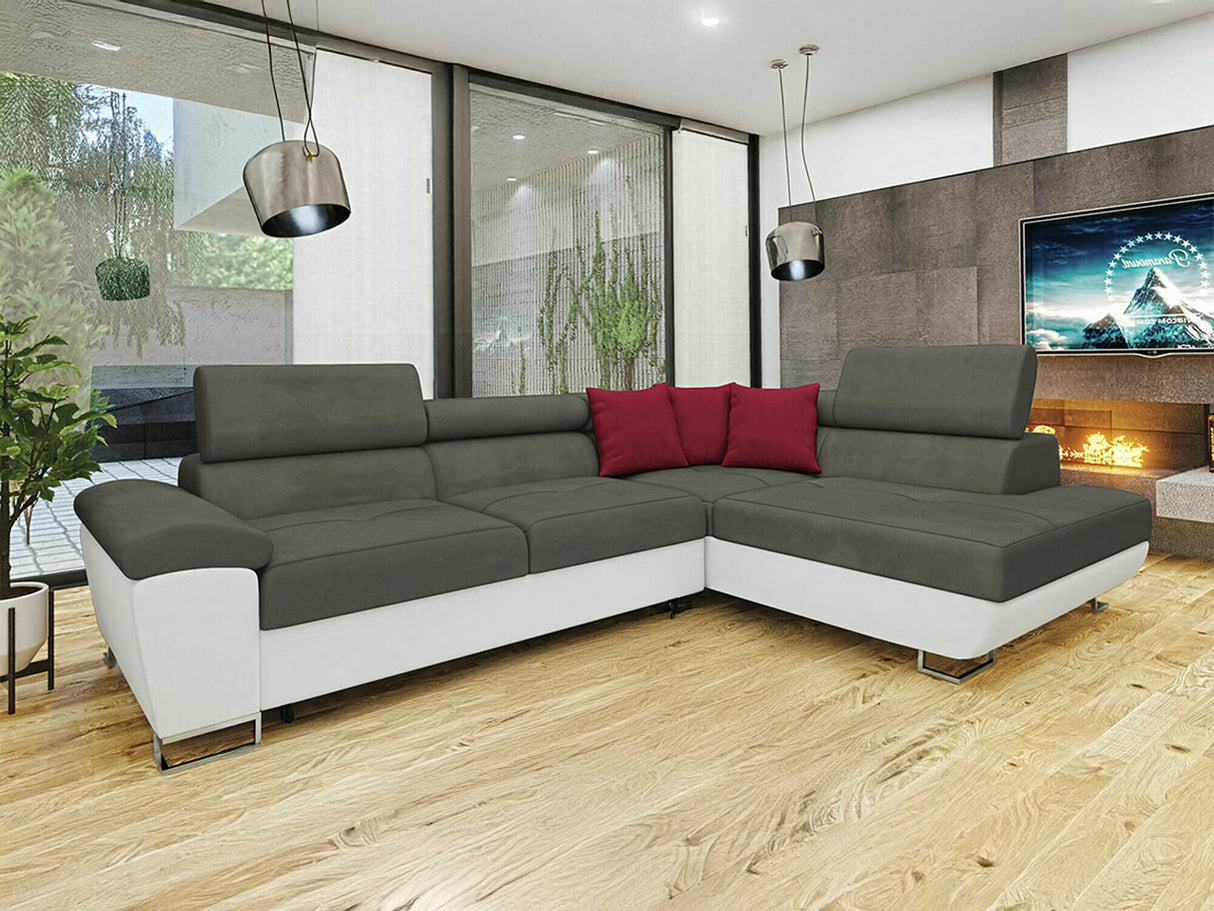 Sarokkanapé Kiságyere (Alvin), Szín: Soft 017 + Uttario Velvet 2971 + Kronos 02, Változatok: Jobbos