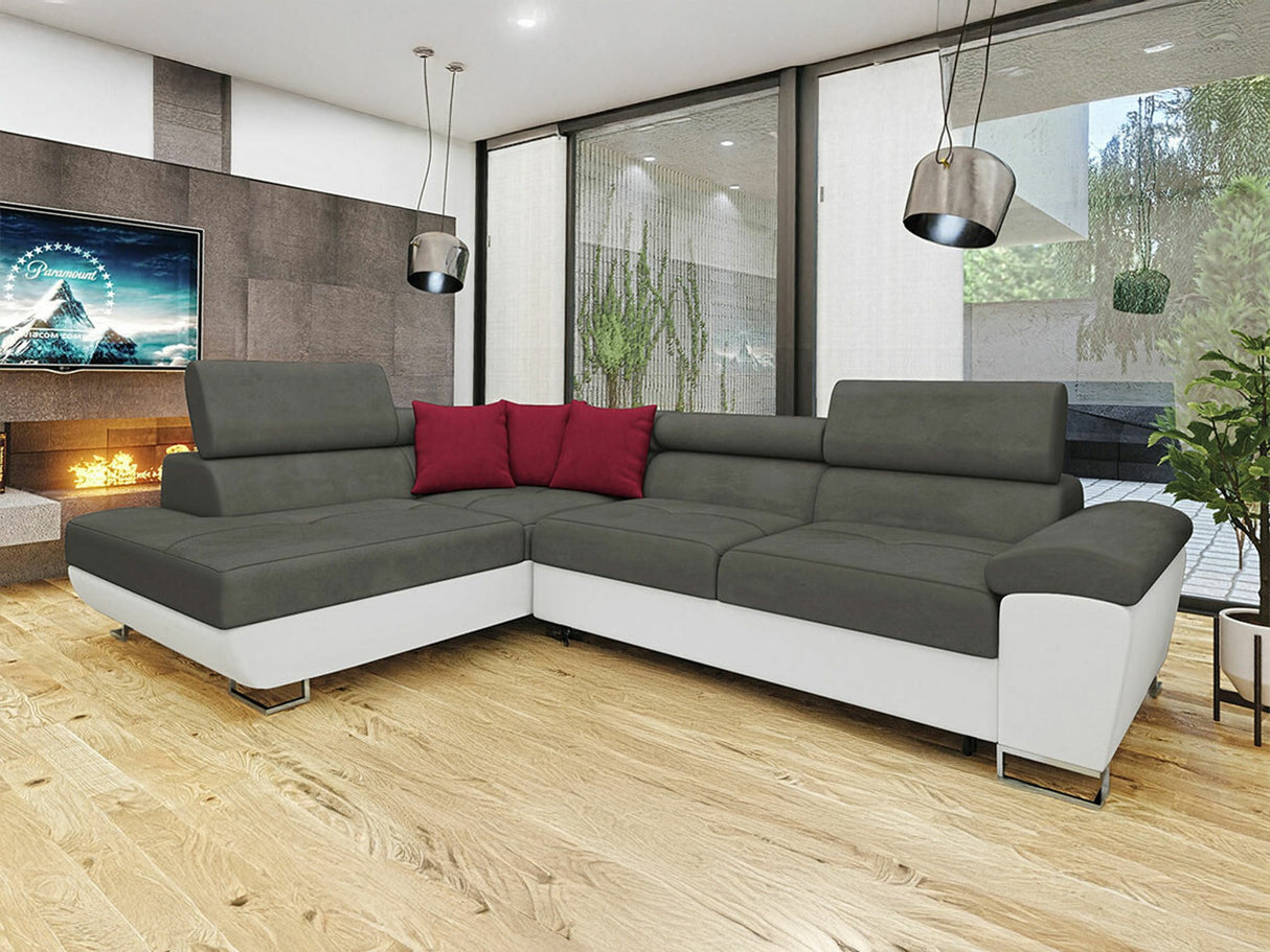 Sarokkanapé Kiságyere (Alvin), Szín: Soft 017 + Uttario Velvet 2971 + Kronos 02, Változatok: Balos