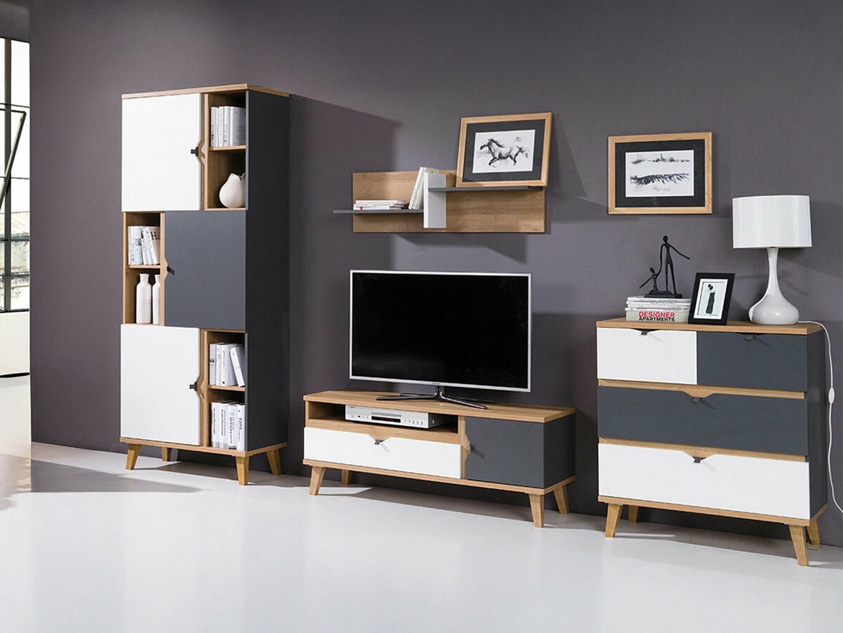 Nappali szett MEMONE (Temero III), Szín: Arany tölgy + Grafit + Fehér