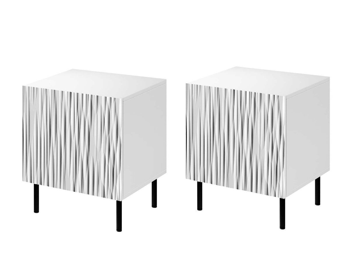 Éjjeliszekrény szett JUNGLE 2 szt. (Lameller), Szín: Fehér + Fekete