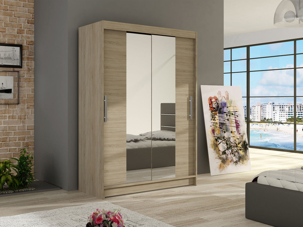 Gardróbszekrény Miami II (Aldo II), Szín: Sonoma tölgy, Led világítás: Nem