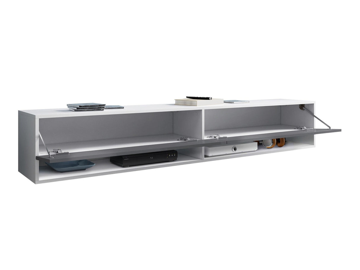 TV-állvány Lowboard A180 (Adenik 180), Led világítás: Igen, Szín: Grafit + Wotan tölgy