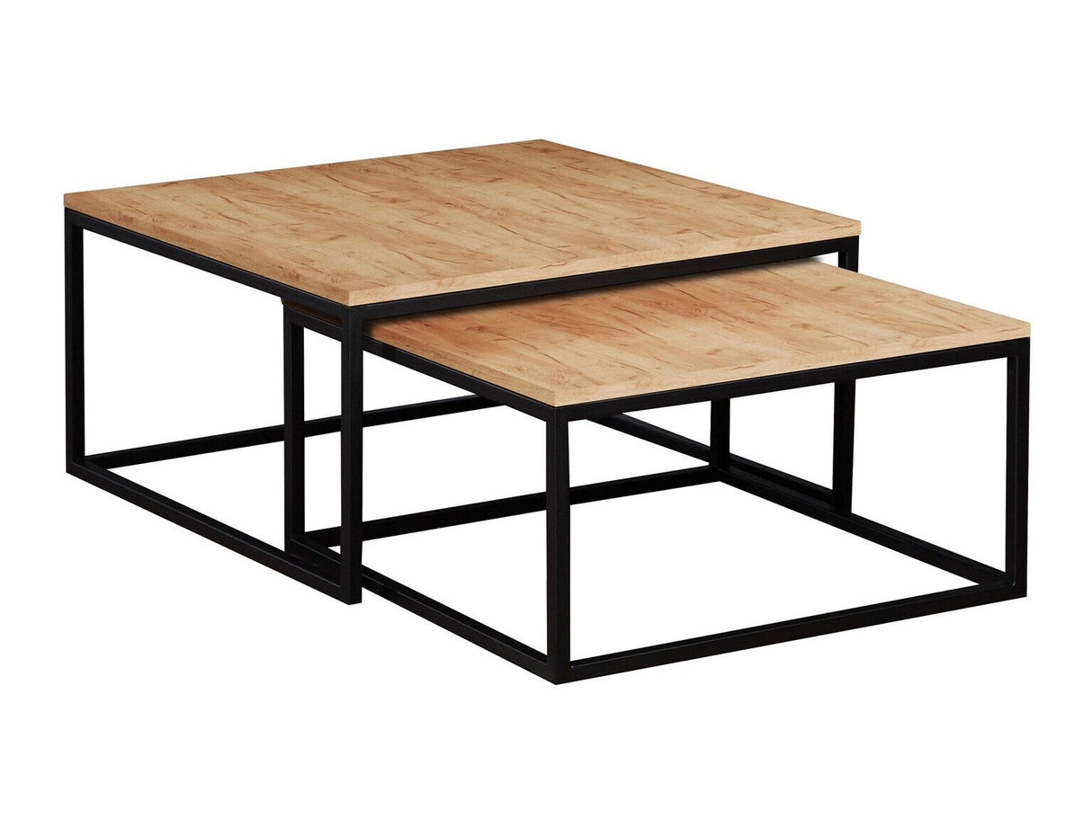 Dohányzóasztal szett Dual (Mirlik) I, Szín: Craft tölgy + Fekete