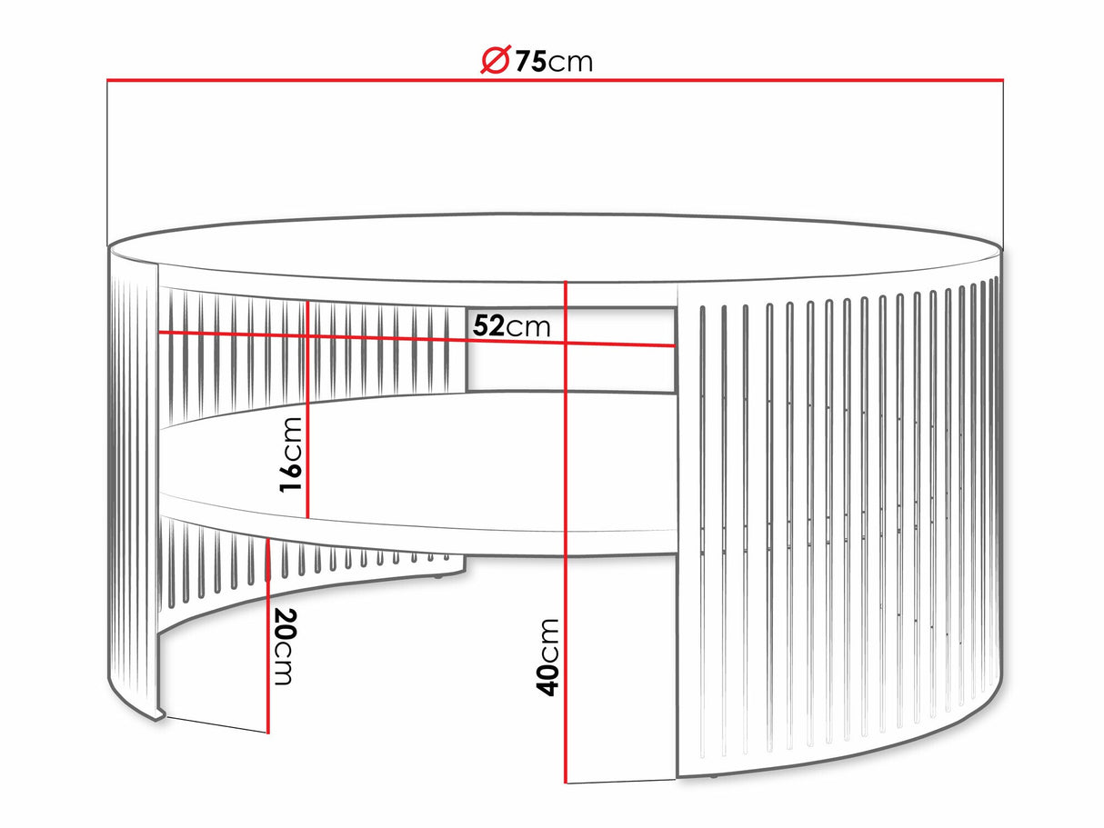 Dohányzóasztal Stolik kawowy FIKOLI, Szín: Fekete + Kasmír