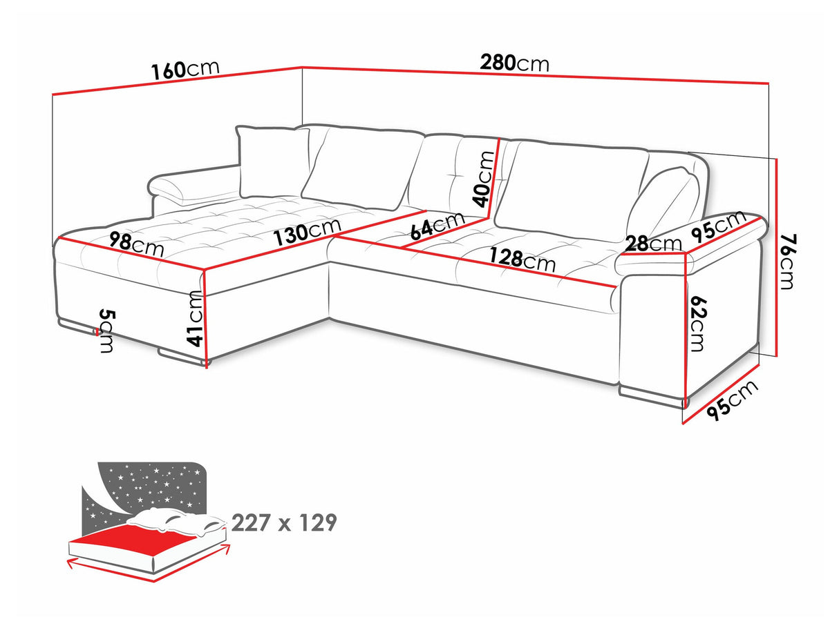 Sarokkanapé Diana (Dinem), Szín: Coral 75, Változatok: Balos