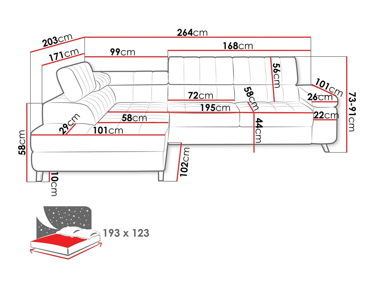 Sarokkanapé Nemrd (Elsie), Szín: Fresh 11, Változatok: Jobbos