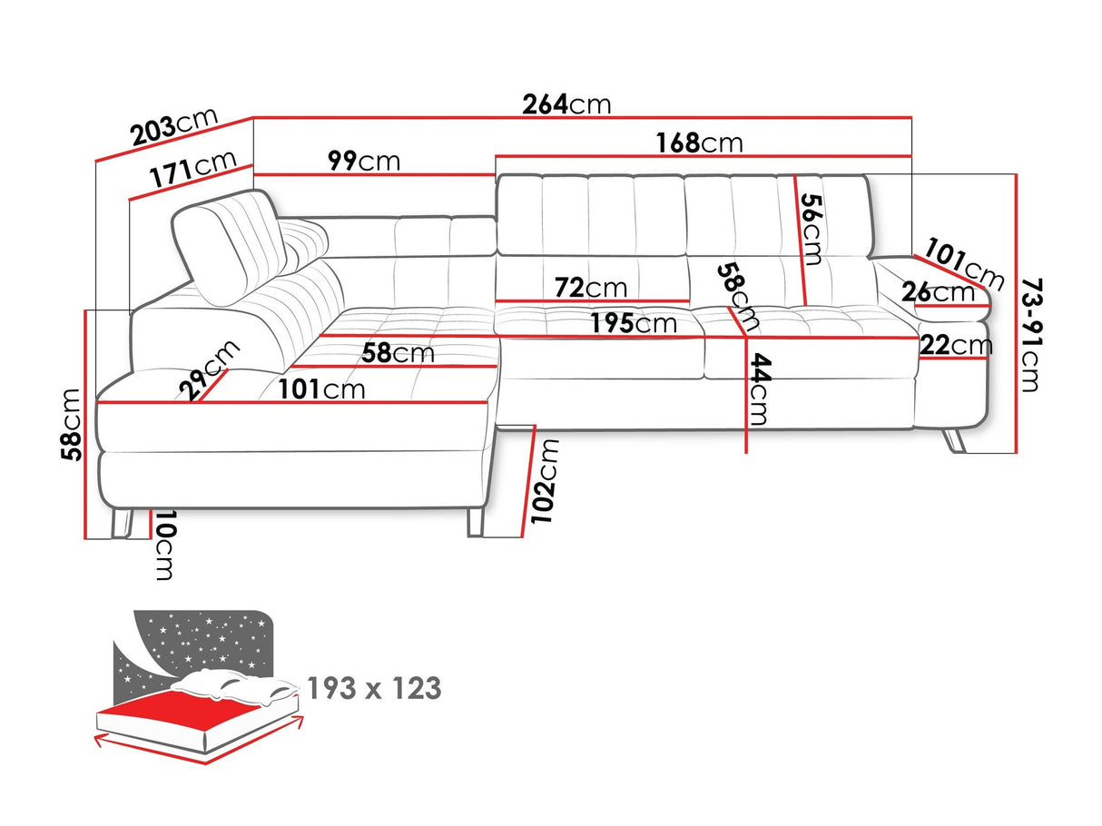Sarokkanapé Nemrd (Elsie), Szín: Fresh 13, Változatok: Jobbos