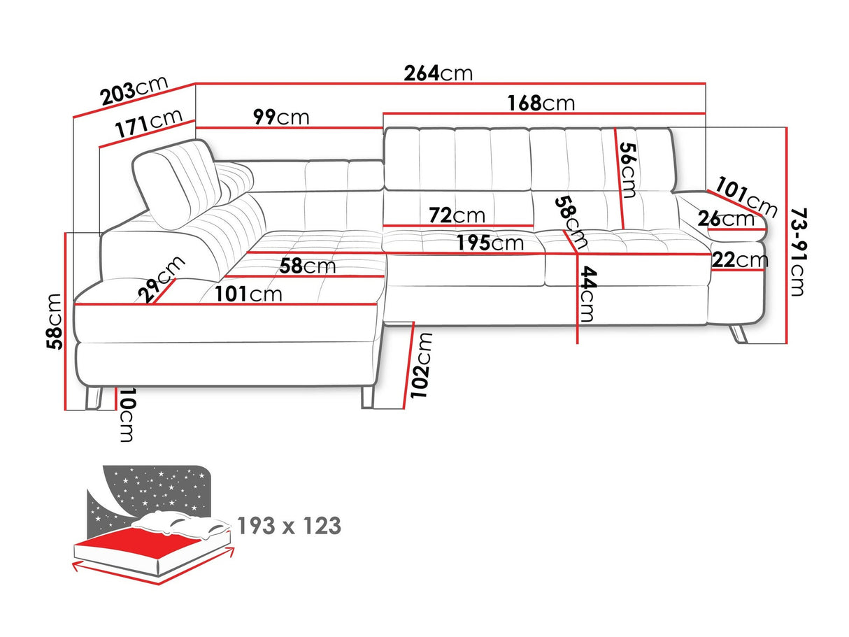 Sarokkanapé Nemrd (Elsie), Szín: Venus Velvet 2926, Változatok: Jobbos