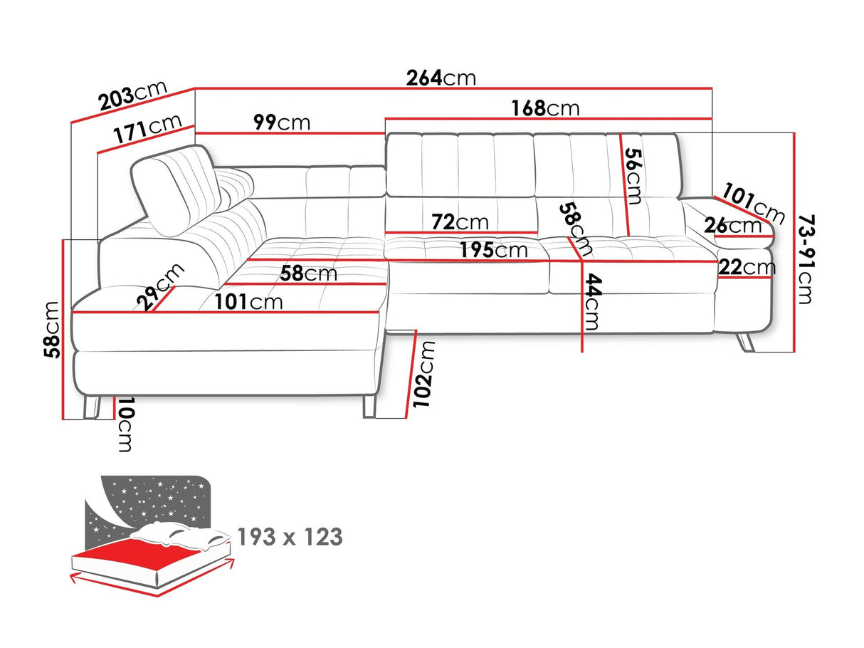 Sarokkanapé Nemrd (Elsie), Szín: Boucle Abriamo 10, Változatok: Balos